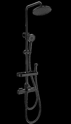 Душевая система Wonzon & Woghand WW-C3017-A1-MB с термостатом цвет Черный матовый