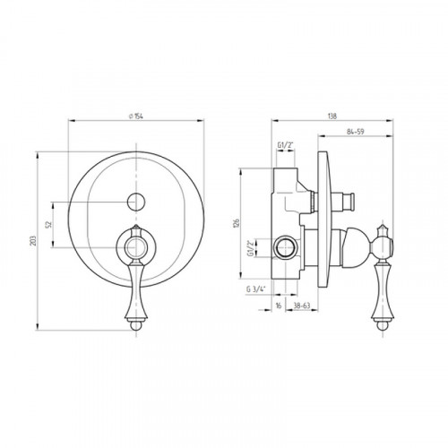 Смеситель для душа Migliore Bomond 26892 Золото латунь встраиваемый