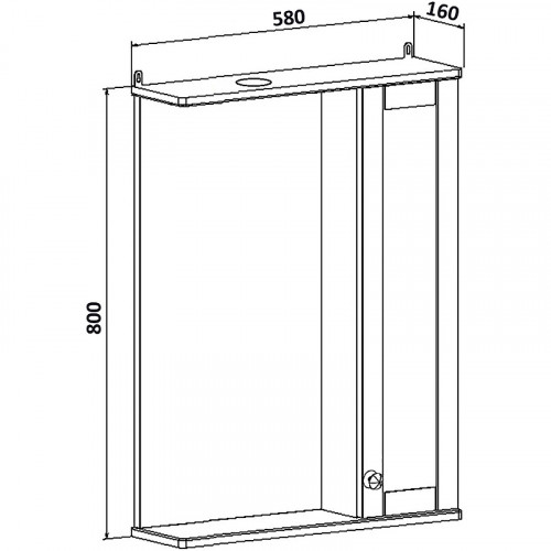 Зеркало со шкафом Runo Мерида 58 R 00-00000740 с подсветкой Белое МДФ / ЛДСП, стекло
