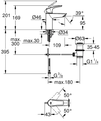 Комплект смесителей Grohe Eurosmart 123570 цвет Хром