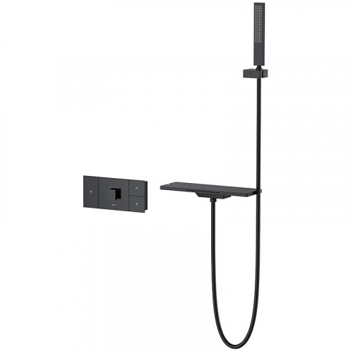 Смеситель для ванны Vincea Futura VSFW-2F110TMB с термостатом Черный матовый латунь встраиваемый