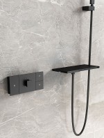 Смеситель для ванны Vincea Futura VSFW-2F110TMB с термостатом Черный матовый латунь встраиваемый