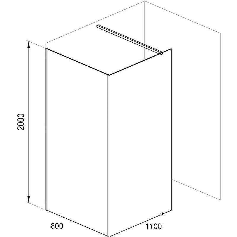 Душевая перегородка Ravak ST Walk-In Corner 110х80 GW1CD4C00Z1 профиль Хром стекло Transparent