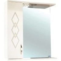 Зеркало со шкафом Bellezza Элеганс 60 L 4618609522074 с подсветкой Бежевое МДФ / ЛДСП, стекло