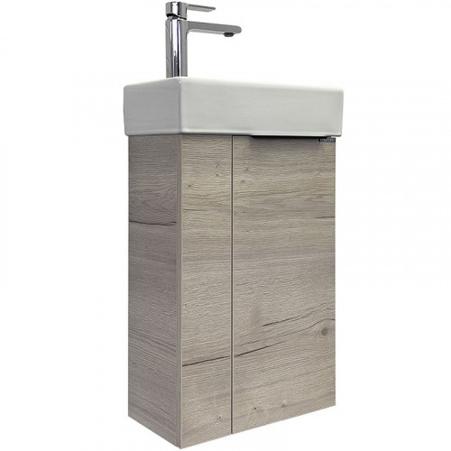 Тумба с раковиной Comforty Асти 40 00-00013798 подвесная Дуб дымчатый МДФ / ЛДСП
