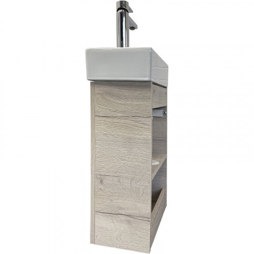 Тумба с раковиной Comforty Асти 40 00-00013798 подвесная Дуб дымчатый МДФ / ЛДСП