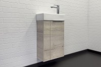 Тумба с раковиной Comforty Асти 40 00-00013798 подвесная Дуб дымчатый МДФ / ЛДСП