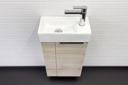 Тумба с раковиной Comforty Асти 40 00-00013798 подвесная Дуб дымчатый МДФ / ЛДСП