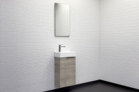 Тумба с раковиной Comforty Асти 40 00-00013798 подвесная Дуб дымчатый МДФ / ЛДСП