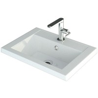 Раковина Art&amp;Max AM-LAV-500-MR-A Белая искусственный камень (литьевой мрамор) полувстраиваемая