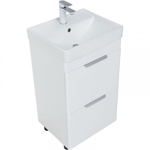 Тумба под раковину Aquanet Ирис new 50 310151 Белый глянец МДФ / ЛДСП