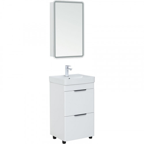 Тумба под раковину Aquanet Ирис new 50 310151 Белый глянец МДФ / ЛДСП