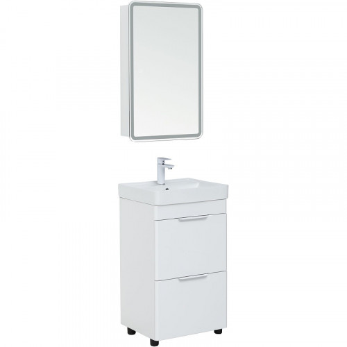 Тумба под раковину Aquanet Ирис new 50 310151 Белый глянец МДФ / ЛДСП