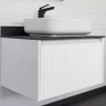 Тумба с раковиной Comforty Марсель 75 00-00013395 подвесная Белая матовая Калакатта Блэк