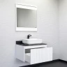Тумба с раковиной Comforty Марсель 75 00-00013395 подвесная Белая матовая Калакатта Блэк