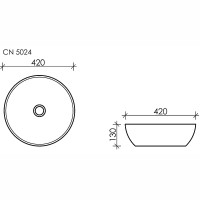 Раковина-чаша Ceramicanova Element 42 CN5024 Белая фарфор накладная