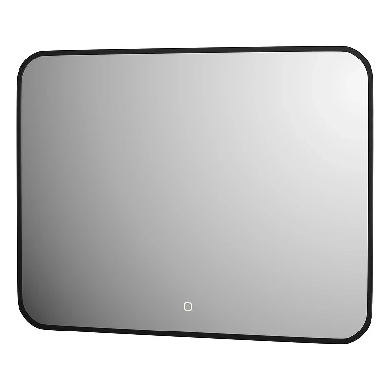 Зеркало Defesto Aura 80х60 DF 2977SH с подсветкой 25W-3000K/Сенсорный выключатель/Теплый белый свет/Черная рама