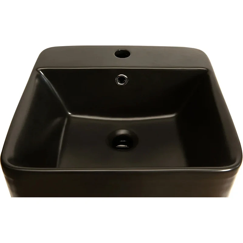 Раковина SantiLine 42 SL-4005MB Черная матовая фаянс напольный