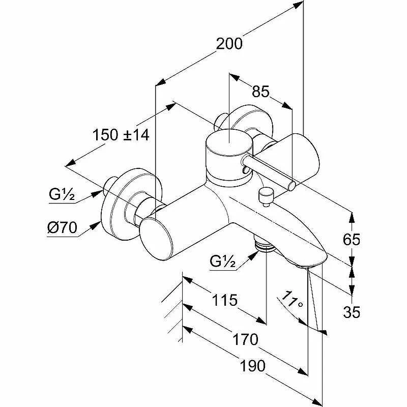 Смеситель для ванны Kludi Bozz 386915376 Белый матовый