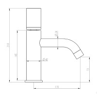 Смеситель для раковины Boheme Stick 121-BB.4 Черный матовый латунь