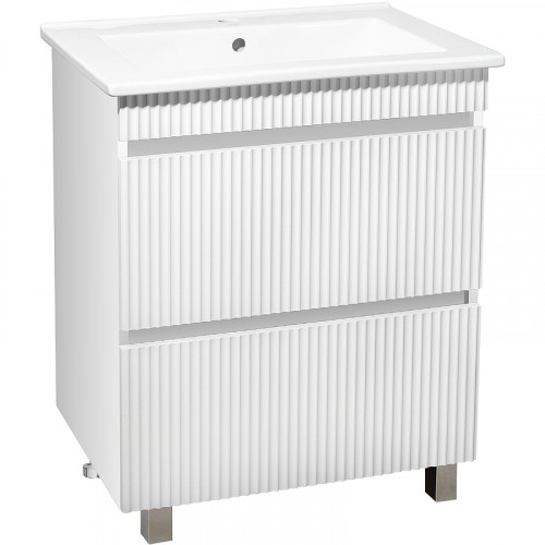 Тумба под раковину Runo Модена 65 00-00001452 Белая МДФ / ЛДСП