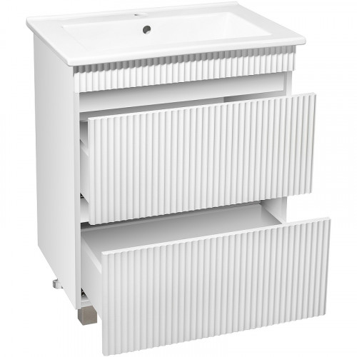 Тумба под раковину Runo Модена 65 00-00001452 Белая МДФ / ЛДСП