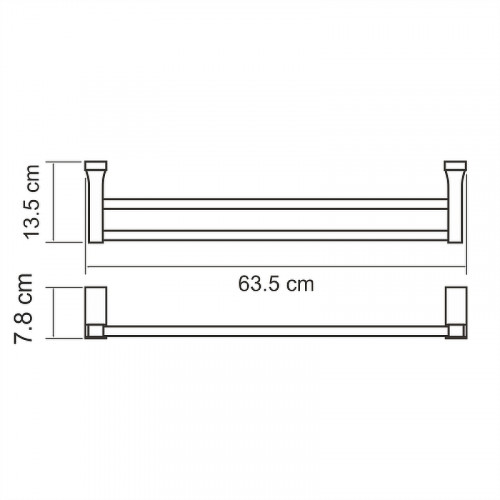 Полотенцедержатель WasserKRAFT Lopau K-6040 двойной Хром