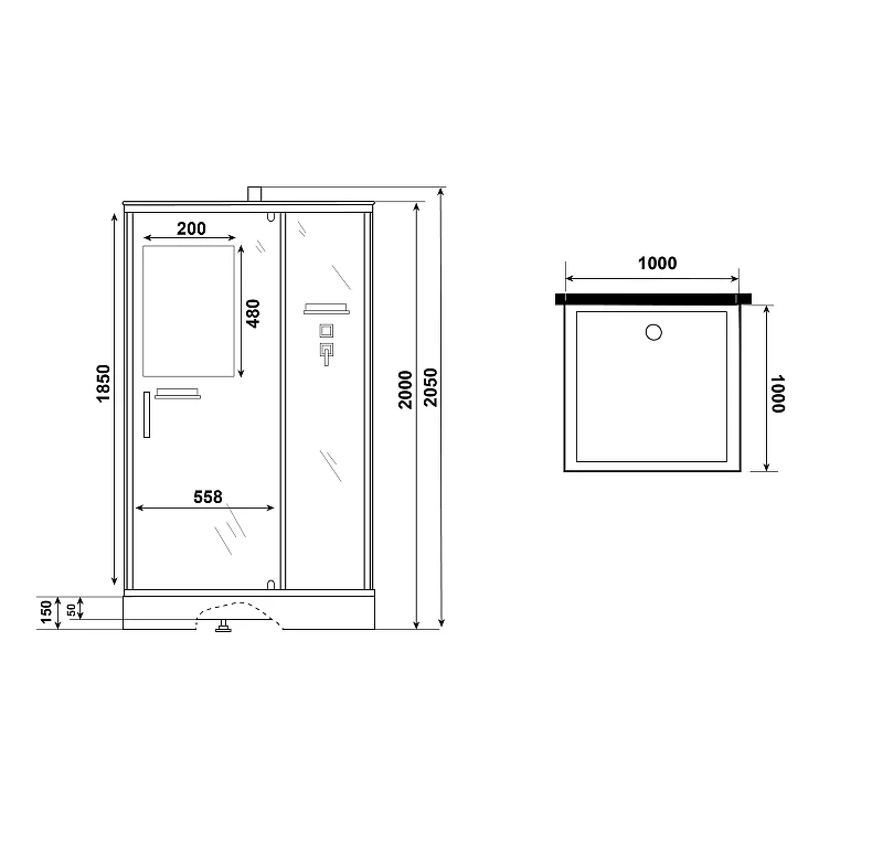 Душевая кабина Niagara Standart 100х100 ST100/15Q/BL/BK без гидромассажа