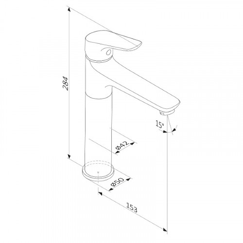 Смеситель для раковины Damixa Jupiter 770250301 Черный матовый латунь