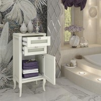 Тумба Opadiris Мираж 44 R 00-00000046 Слоновая кость МДФ / ЛДСП, массив дерева, стекло