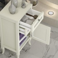 Тумба Opadiris Мираж 44 R 00-00000046 Слоновая кость МДФ / ЛДСП, массив дерева, стекло