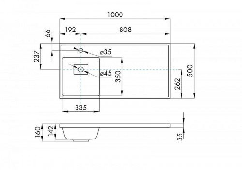 Раковина Aquaton Лайн 100 L 1A72853KLF01L с местом под стиральную машину цвет Белый