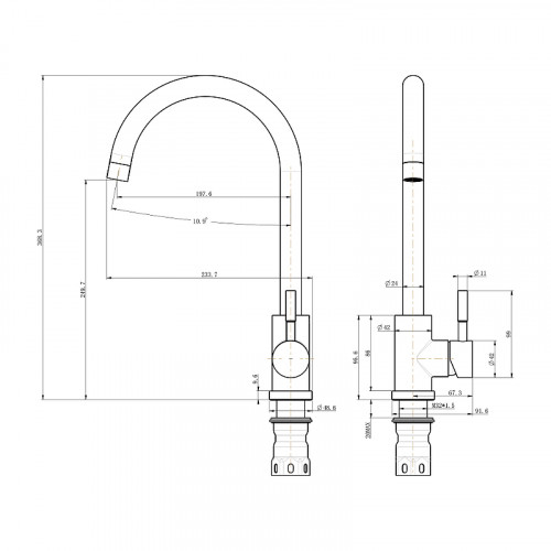 Смеситель для кухни Olive's Balear 13435-1BLB Черный матовый