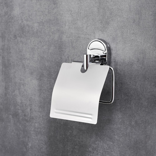 Держатель туалетной бумаги Ростовская Мануфактура Сантехники A3020 с крышкой Хром