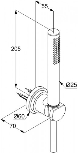 Душевой гарнитур Kludi Nova Fonte 2085005-25 Хром латунь на стену