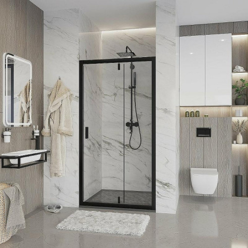 Душевая дверь Niagara Nova 110 NG-83-11AB профиль Черный стекло прозрачное