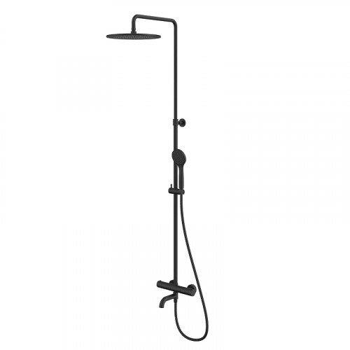 Душевая система Whitecross Y black Y1234BASICBL с термостатом цвет Черный матовый