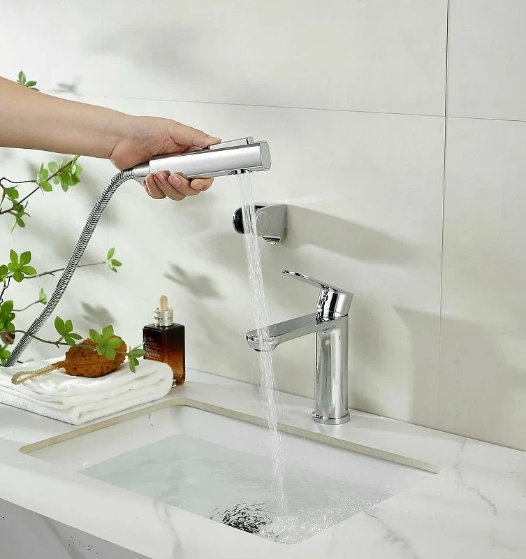 Смеситель для раковины Maretti Florenza FLG32RF70 с гигиеническим душем цвет Хром
