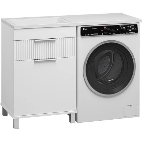 Тумба под раковину Brevita Enfida 120 ENF-07060-011Я с бельевой корзиной Белая матовая