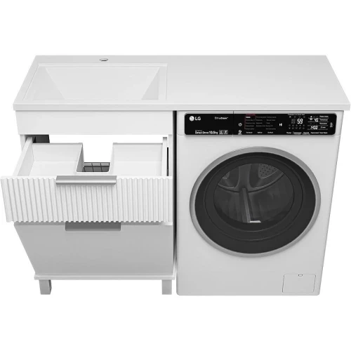 Тумба под раковину Brevita Enfida 120 ENF-07060-011Я с бельевой корзиной Белая матовая