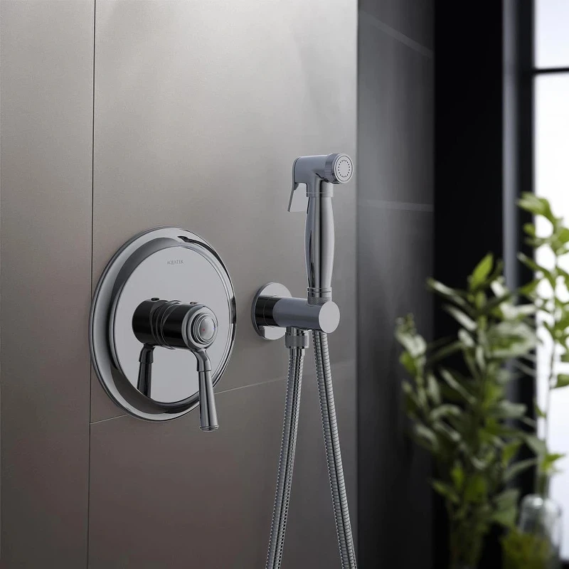 Гигиенический душ со смесителем Aquatek Классик AQ1519CR Хром латунь встраиваемый