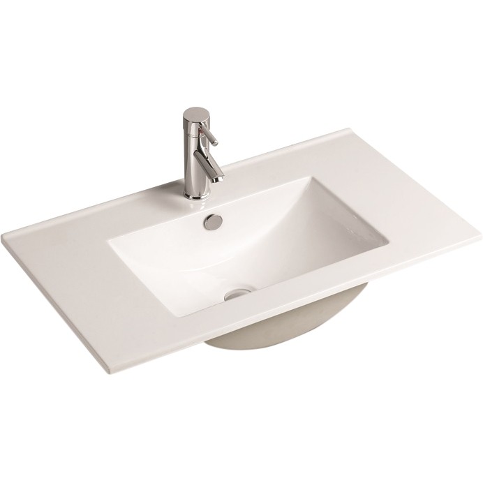 Раковина SantiLine 121 SL-2102 (120) Белая фаянс полувстраиваемая