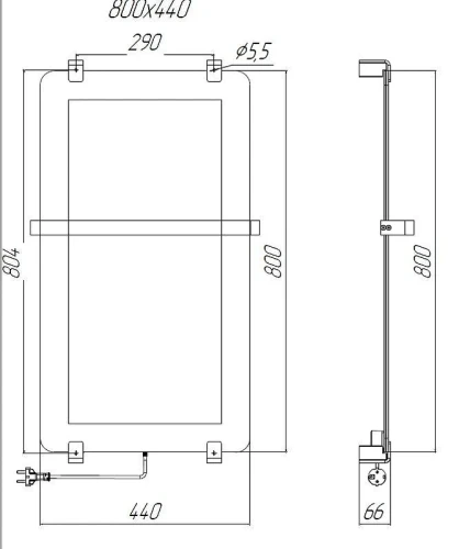 Электрический полотенцесушитель Allen Brau Infinity 80x44 00305011 цвет Медь