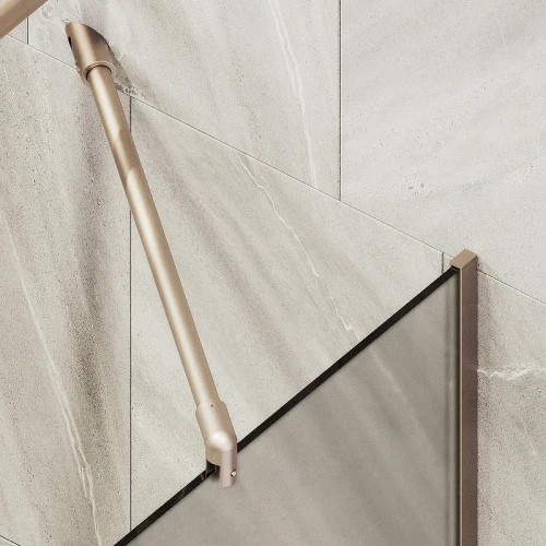 Шторка на ванну Maybah Glass MGV-138-2у 540x1400 в узком профиле Бронза стекло бронзовое матовое