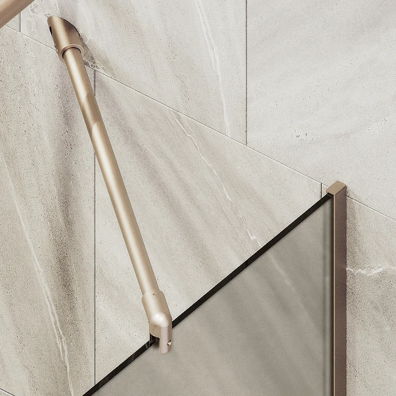 Шторка на ванну Maybah Glass MGV-138-2у 540x1400 в узком профиле Бронза стекло бронзовое матовое