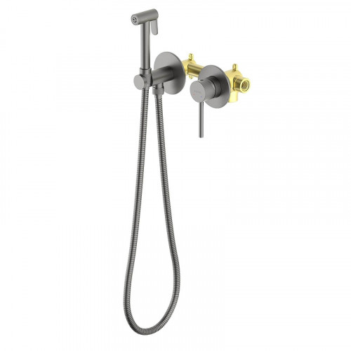 Гигиенический душ со смесителем Aquatek Европа AQ1319BGM цвет Оружейная сталь