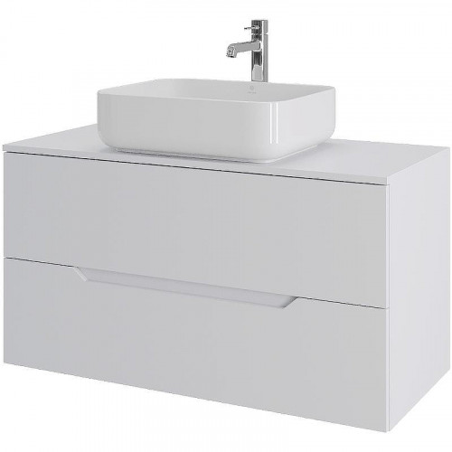 Тумба с раковиной Orange Line 100 Li-100TuwMDF+B05-500W подвесная Белая матовая