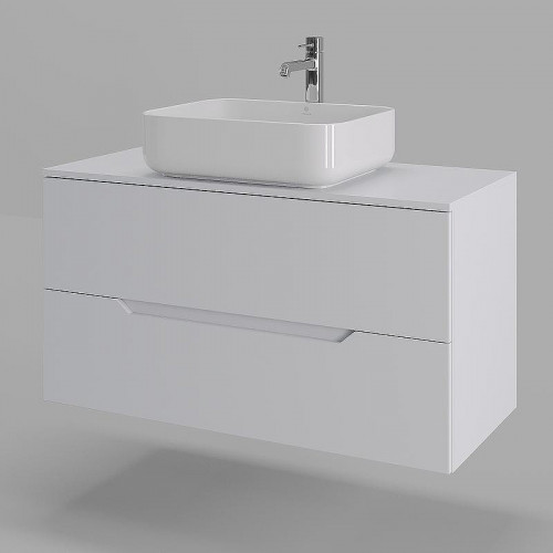 Тумба с раковиной Orange Line 100 Li-100TuwMDF+B05-500W подвесная Белая матовая