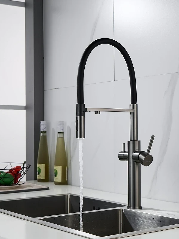 Смеситель для кухни Shevanik S478T цвет Оружейная сталь