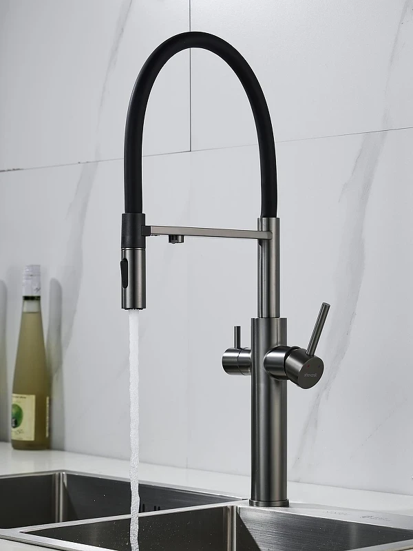 Смеситель для кухни Shevanik S478T цвет Оружейная сталь